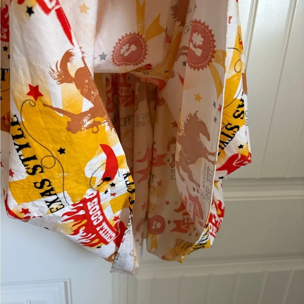 Bernie Dexter Amy dress in Texas BBQ print size medium yellow white - Picture 8 of 8